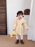班喜迪女童連衣裙秋冬裝洋氣寶寶公主裙周歲禮服嬰兒裙子兒童針織裙冬季 黃色 80 曬單實(shí)拍圖