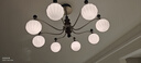 歐普餐廳吊燈主燈燈具中古風(fēng)裝飾吊燈餐廳客廳全光譜智慧光吊燈 【客廳】咖啡豆8頭全光譜智控 曬單實(shí)拍圖