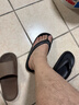 稻草人人字拖鞋男士簡(jiǎn)約云感情侶居家用防滑沙灘運動(dòng)戶(hù)外女涼拖 黑44-45 曬單實(shí)拍圖
