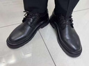 卡帝樂(lè )鱷魚(yú)（CARTELO）高檔馬丁靴冬季真皮英倫風(fēng)正裝商務(wù)結婚加絨皮鞋男士厚底休閑鞋 黑色 42 曬單實(shí)拍圖