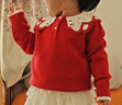 巴拉巴拉童裝女童毛衫翻領(lǐng)針織衫春秋內搭半開(kāi)襟毛衣花邊領(lǐng)甜美 紅色調00466 100 曬單實(shí)拍圖