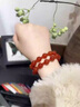 金大福紅瑪瑙疊戴手串顯白高級感手鏈女招財轉運紅新年情人節禮物送女友 曬單實(shí)拍圖