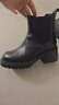 金利來(lái)（Goldlion）【新年禮物】女靴秋冬粗跟圓頭松緊套筒切爾西靴G608440006黑色37 曬單實(shí)拍圖
