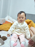babycare兒童外套嬰兒外套加絨奧粒絨秋冬季保暖 貝殼白 80 曬單實(shí)拍圖