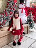 G.DUCKKIDS小黃鴨拜年服女童連衣裙冬季兒童過(guò)年喜慶裙子女寶寶冬裝新年衣服 毛衣裙子套裝 90 建議1~2歲【 80-90cm】cm 曬單實(shí)拍圖