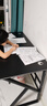 甄嚴選電腦桌臺式電競桌椅套裝組合桌子辦公家用桌學(xué)習桌書(shū)房書(shū)桌寫(xiě)字桌 【黑架+黑碳纖紋面】單桌120*60 曬單實(shí)拍圖