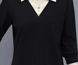 啄木鳥(niǎo)假兩件polo衫長(cháng)袖t恤女翻領(lǐng)秋季新款內搭大碼打底衫上衣 黑色 4XL 曬單實(shí)拍圖