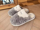 BIBK踩屎感棉拖鞋男士冬季家居室內2025新款厚底防滑軟底保暖毛絨棉拖 淺灰【擼貓感】 42 42/43 【適合腳穿】 曬單實(shí)拍圖