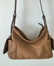 裘真【明星同款】植鞣胎牛皮逍遙hobo包單肩斜挎大容量通勤包女 大象灰小號-胎牛皮 曬單實(shí)拍圖