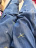 闊色（kuose）藍色刺繡碎花水洗牛仔褲子女2025秋季新款垂感拖地闊腿長(cháng)褲 牛仔藍7008 M /M 曬單實(shí)拍圖