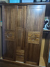 楠著(zhù)胡桃木實(shí)木衣柜現代中式推拉門(mén)四門(mén)多功能大衣柜衣櫥829# 曬單實(shí)拍圖