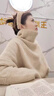 DXOT高領(lǐng)不規則小眾設計感毛衣女秋冬韓版寬松慵懶風(fēng)軟糯針織上衣加厚 駝色 M 建議 100-120斤 曬單實(shí)拍圖