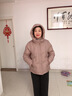 鴨鴨（YAYA）品牌年輕媽媽羽絨服女短款2025新款中老年女冬裝保暖連帽外套 芝粉色 L (建議90-105斤) 曬單實(shí)拍圖