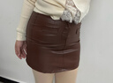 黑色半身裙女春夏2025新款高腰顯瘦pu皮短裙小個(gè)子包臀皮裙a字裙 咖啡色/自帶內襯 L 曬單實(shí)拍圖