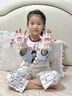 桑咻拉布布兒童手套可愛(ài)男女孩冬天保暖御寒小學(xué)生寫(xiě)字翻蓋毛線(xiàn)半指套 粉色背帶褲 （6-12歲） 曬單實(shí)拍圖