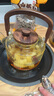 AILUKI玻璃煮茶壺新款燒水壺泡茶家用提梁壺圍爐耐高溫電陶水壺 豎條紋  900ml 曬單實(shí)拍圖
