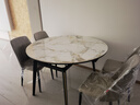 顧家家居（KUKA）現代簡(jiǎn)約巖板餐桌椅組合家用飯桌DS7177T 單桌+折線(xiàn)灰椅*4 曬單實(shí)拍圖