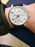 【二手99新】萬(wàn)寶龍（MONTBLANC）明星系列 自動(dòng)機械男士腕表 數字三眼日顯 39mm數字白盤(pán)三眼藍針皮帶U0106466 假一賠三 曬單實(shí)拍圖