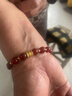 中國黃金蓮花黃金手鏈女足金轉運珠手串平安夜圣誕禮物送女友媽媽老婆生日 [14金珠]足金小蠻腰紅瑪瑙手串 曬單實(shí)拍圖