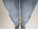 羅蒙牛仔褲男士直筒長(cháng)褲新款秋季彈力休閑褲子男ZH7620霧霾藍加絨32 曬單實(shí)拍圖