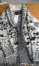 羅蒙（ROMON）高級感復古提花流蘇毛衣開(kāi)衫外套女秋冬中長(cháng)款寬松慵懶風(fēng)早春針織 黑白拼色 XL -115-125斤拍 曬單實(shí)拍圖