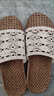 雷姆汀夏季包頭藤草蕾絲編織涼拖鞋透氣防滑藤編室內家居家亞麻拖鞋男女 藤席蕾絲米色 33-34 曬單實(shí)拍圖