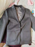羅蒙休閑西服男士裝秋冬季款毛呢單小西裝短款羽絨外套服保暖衣服 豆沙灰【可脫卸羽絨內膽】 XL /180 曬單實(shí)拍圖