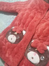 歌百夢(mèng)湖南省服 秋冬新款珊瑚絨加厚睡衣女連帽可愛(ài)情侶款三層夾棉法蘭 橘紅口袋熊 8809 M 建議80-100斤 曬單實(shí)拍圖