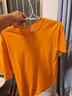 舍里甲人純棉夏季復古百搭糖果色彩色純色簡(jiǎn)約短袖T恤男女同款休閑打底衫 橙色 M 曬單實(shí)拍圖