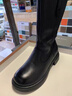 CDGLVCK&LEER意大利風(fēng)輕奢品牌女鞋加絨真皮秋冬高靴頭層牛皮騎士靴中筒靴素人 黑色-絨里 38 奢侈品牌 曬單實(shí)拍圖