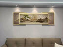 智宙背靠金山LED燈輕奢客廳裝飾畫(huà)沙發(fā)背景墻掛畫(huà)壁畫(huà)簡(jiǎn)約現代高級感 峰松瑞影-款式1 兩邊40*40中間90*30總長(cháng)1.3米 【普通款不帶燈】+烤瓷 曬單實(shí)拍圖