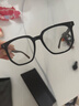 CAPONI近視眼鏡男變色防霧防藍光輻射平光鏡女黑框大框復古木紋可配度數 曬單實(shí)拍圖