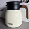 膳魔師（THERMOS）香港直郵陶瓷內膽智能顯溫燜燒泡茶壺316保溫水壺禮物 米白色（顯溫陶瓷內膽）1100ml 14cm+17cm 曬單實(shí)拍圖
