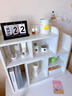 聚驪匯桌面可伸縮多層化妝品收納盒香水面膜防塵置物柜梳妝臺面水杯架子 白色-長(cháng)虹 曬單實(shí)拍圖