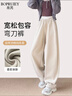 帛芮彎刀褲子女士2025年新款加絨休閑運動(dòng)褲秋冬季加厚闊腿褲女裝衛褲 曬單實(shí)拍圖