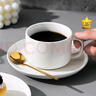 友來(lái)福陶瓷咖啡杯套裝歐式簡(jiǎn)約馬克杯杯碟辦公室下午茶精致英式紅茶杯 單杯碟-純白(配金勺) 曬單實(shí)拍圖