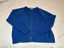 蘇雨薇克萊因藍色顯白高級感針織開(kāi)衫女秋冬慵懶風(fēng)寬松短款毛衣外套上衣 藍色木扣開(kāi)衫 L （105-120斤） 曬單實(shí)拍圖