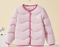 迪士尼女童羽絨服2025冬季新款洋氣純色薄款圓領(lǐng)上衣兒童保暖外套 粉色 90白鴨絨 140 充絨量約47g 曬單實(shí)拍圖