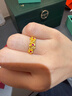 萃華足金999琺瑯愛(ài)心黃金戒指時(shí)尚婚慶三金女戒送女友老婆生日禮物 足金花朵戒指金重約4.7g 曬單實(shí)拍圖