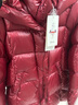 Olrain歐芮兒法式郁金香綁帶中長(cháng)款連帽羽絨服女裝冬季厚外套 紅色 M 曬單實(shí)拍圖