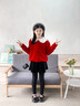 小豬彼特女童冬季連衣裙2025新款兒童圣誕節新年毛衣套裝中大童秋冬拜年服 4507紅色 130 cm 曬單實(shí)拍圖