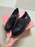 卓詩(shī)尼白色小皮鞋女2026新款春季低跟單鞋通勤平底百搭粗跟樂(lè )福鞋 黑色 36 曬單實(shí)拍圖