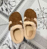 LINBUXAN內增高勃肯鞋女2025新款秋冬季棉鞋子加絨加厚毛絨包頭半拖鞋外穿 駝色 39 曬單實(shí)拍圖