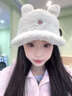 雪衣王羊羔毛兔子帽子冬季女毛茸茸鴨舌帽冬天可愛(ài)棒球帽顯臉小大頭圍 保暖羊羔毛【白色】 均碼 【可調節】 曬單實(shí)拍圖