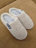 紅豆棉拖鞋女士冬季2025新款居家用厚底防滑靜音保暖羊羔絨毛毛拖鞋男 米色 38-39 適合37-38 曬單實(shí)拍圖