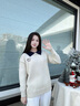 施洛瀾polo領(lǐng)加絨加厚女士毛衣秋冬2025新款內搭加厚針織打底衫上衣保暖 米白色 均碼 建議80-135斤 曬單實(shí)拍圖