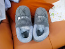 安尚芬包根大碼棉拖鞋男秋冬加厚全包情侶保暖居家舒適厚底防滑毛毛拖鞋 灰色【保暖防寒】 42-43 適合40-41 曬單實(shí)拍圖