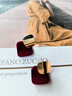 伊燦酒紅色菱形亮片絲絨耳釘秋冬設計高級感耳環(huán)2025年新款設計感耳飾 酒紅色菱形亮片絲絨耳釘 曬單實(shí)拍圖