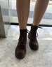 百麗（Belle）張凌赫周雨彤同款小野馬擦色工裝靴女冬新款商場(chǎng)短靴E5C1DDD5預售 咖啡色-單里【周雨彤同款】 38 曬單實(shí)拍圖