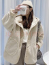 唐獅（TonLion）2024女連帽拼接外套 深乳白 L  曬單實(shí)拍圖